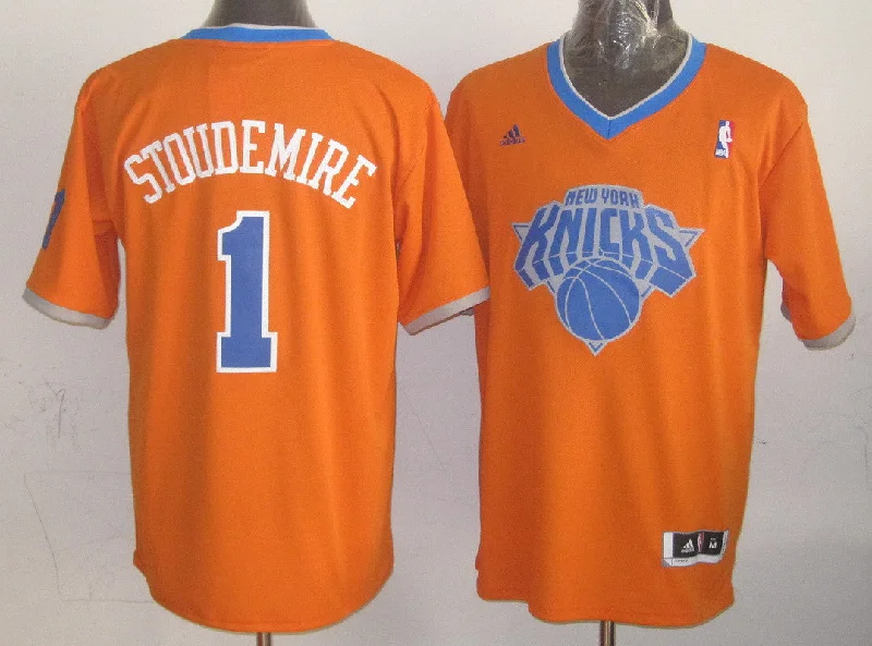 Basketball Jersey Limited Edition-Knicks 1 Stoudemire Orange Christmas Edition Basketball Jerseys