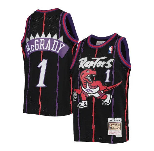 Basketball Jersey Gold-Men's Toronto Raptors #1 Tracy McGrady 1998-99 Black Mitchell & Ness Throwback Swingman Stitched Basketball Jersey