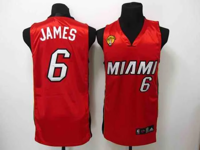 Basketball Jersey Work-Heat 6 James Red Final Patch Basketball Jerseys