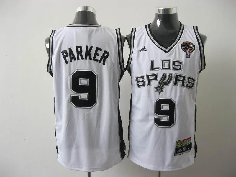 Basketball Jersey Casual-Spurs 9 Parker White Lating Night Basketball Jerseys