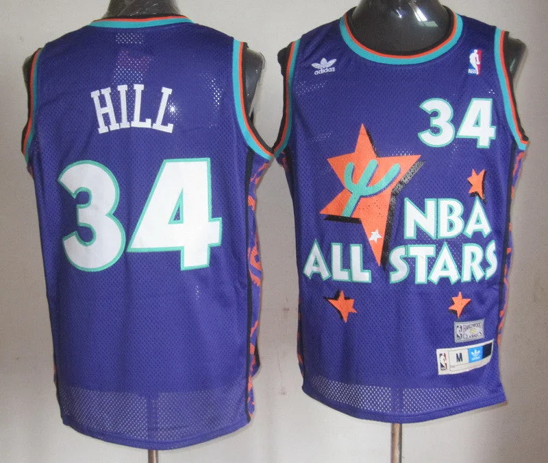 Basketball Jersey Logo-All Star 34 Hill Purple 1995 m&n Basketball Jerseys