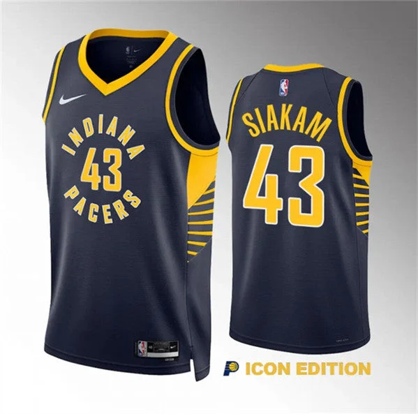 Basketball Jersey Kids-Men's Indiana Pacers #43 Pascal Siakam Navy Icon Edition Stitched Basketball Basketball Jersey