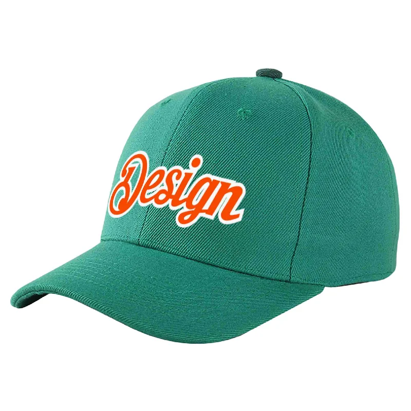 Baseball Cap Anniversary-Custom Light Green Orange-White Curved Eaves Sport Design Baseball Cap