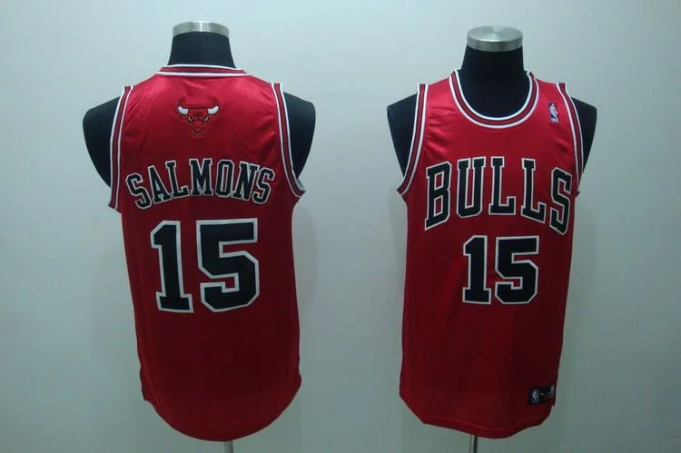 Basketball Jersey Number-Bulls 15 Salmons Red Basketball Jerseys