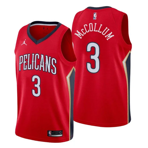 Basketball Jersey Game Day-Men's New Orleans Pelicans #3 C.J. McCollum Red Swingman Stitched Basketball Jersey