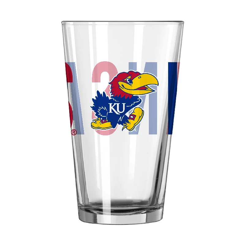 Team Mug Hard Work-Kansas 16oz Overtime Pint Glass