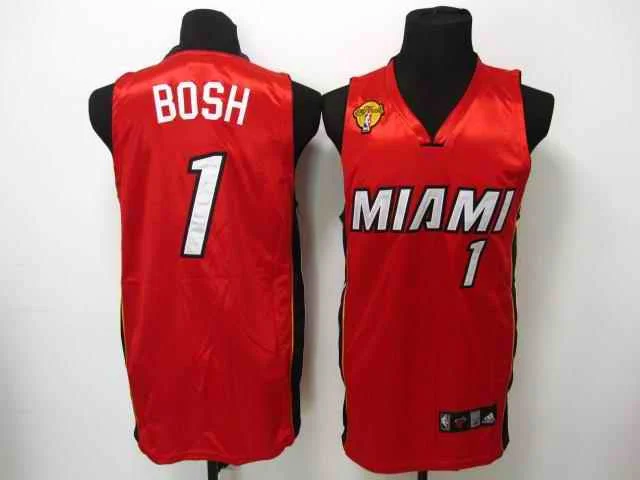 Basketball Jersey Slim Fit-Heat 1 Bosh Red Final Patch Basketball Jerseys