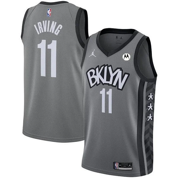 Basketball Jersey Performance-Men's Brooklyn Nets #11 Kyrie Irving Grey 2020/21 Stitched Basketball Jersey