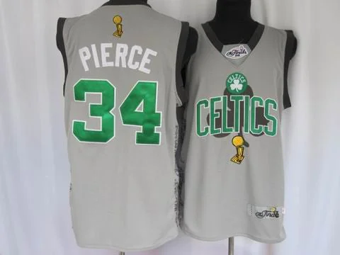 Basketball Jersey Girls-Celtics 34 Pierce Grey Champion Basketball Jerseys