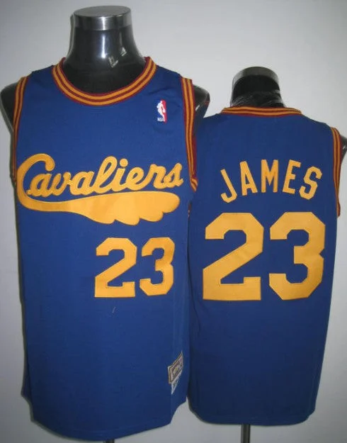 Basketball Jersey Hip Hop-Cavaliers 23 Lebron James Blue-yellow Basketball Jerseys