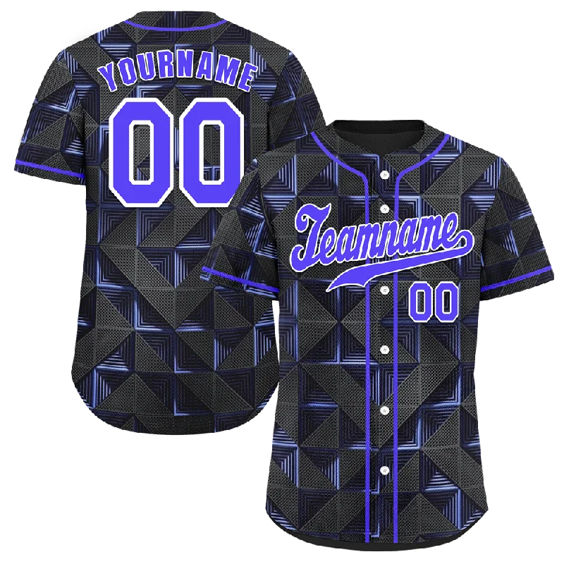 Baseball Jersey Green-Custom Black 3D Pattern Purple Authentic Baseball Jersey BSBJ0a-bc0fbdf