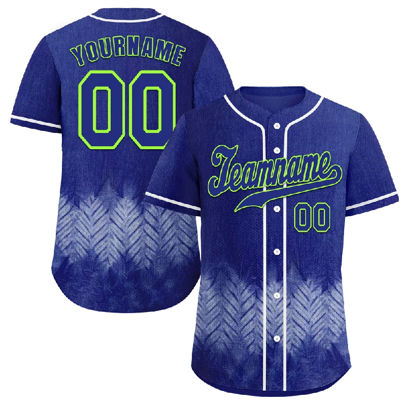 Baseball Jersey TV Show-Custom Blue Tie Dye Blue Authentic Baseball Jersey BSBJ0a-bc0fbfa