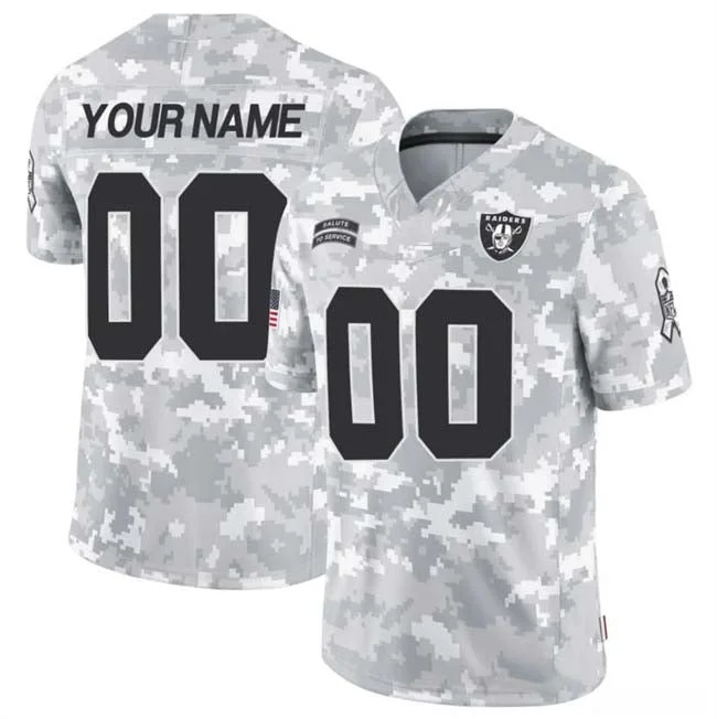 Football Jersey Hunting-Custom LV.Raiders Active Player 2024 F.U.S.E Arctic Camo Salute To Service Limited Stitched Football Jersey