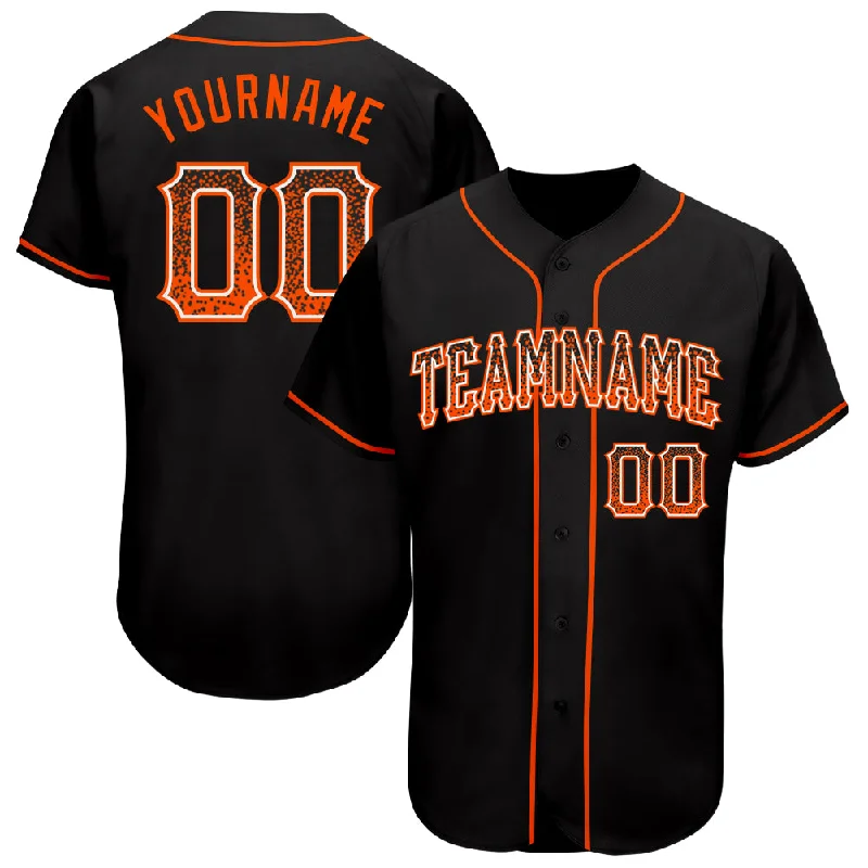 Baseball Jersey Baseball Sister-Custom Black Orange-White Authentic Drift Fashion Baseball Jersey