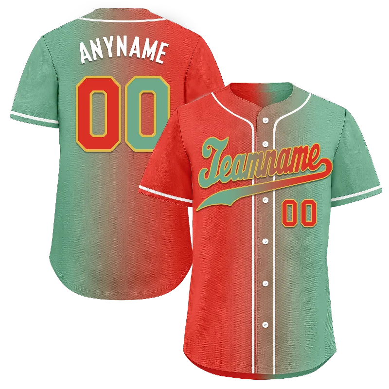 Baseball Jersey Limited Edition-Custom Red Green Gradient Fashion Personalized Authentic Baseball Jersey BSBJ01-D0a7a09