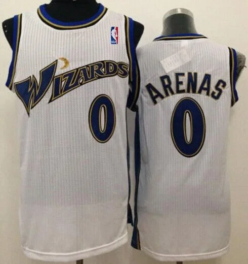 Basketball Jersey Red-Men' Wizards #0 Gilbert Arenas With Patch White Stitched Basketball Jersey