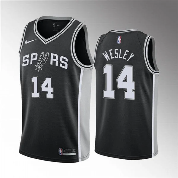 Basketball Jersey Beach-Men' San Antonio Spurs #14 Blake Wesley Black Association Edition Stitched Basketball Jersey