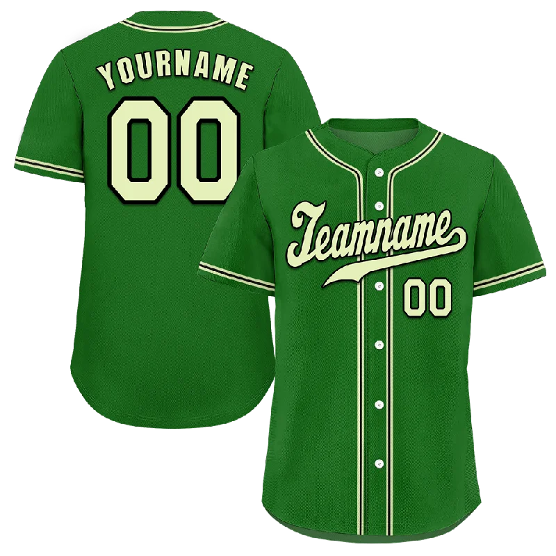 Baseball Jersey Plaid-Custom Green Classic Style White Authentic Baseball Jersey