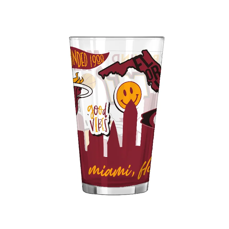 Team Mug Camping-Miami Heat 16oz Native Pint Glass