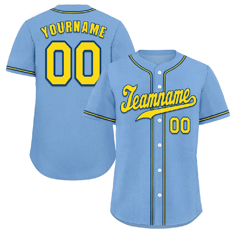 Baseball Jersey Floral-Custom Aqua Classic Style Yellow Authentic Baseball Jersey