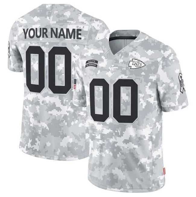 Football Jersey Gameday Outfit-Custom KC.Chiefs Active Player 2024 F.U.S.E Arctic Camo Salute To Service Limited Stitched Football Jersey