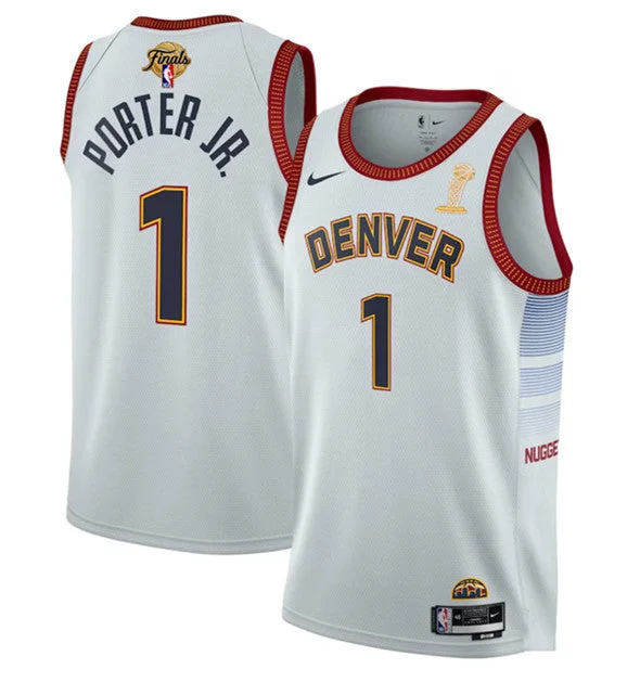 Basketball Jersey Toddler-Men's Denver Nuggets #1 Michael Porter Jr. White 2023 Finals Champions Icon Edition Stitched Basketball Basketball Jersey