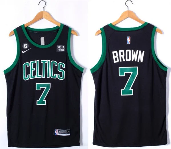 Basketball Jersey Red-Men's Boston Celtics #7 Jaylen Brown Black No.6 Patch Stitched Basketball Basketball Jersey