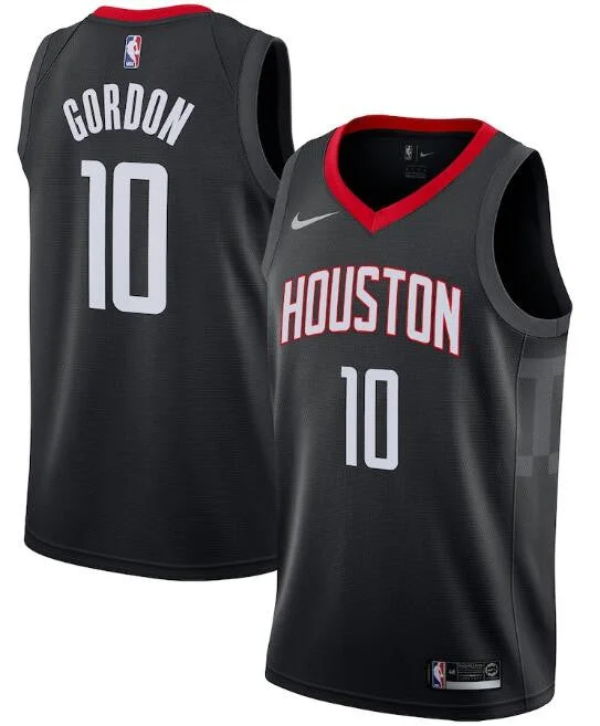 Basketball Jersey Waterproof-Men's Houston Rockets Black #10 Eric Gordon Statement Edition Swingman Stitched Basketball Jersey