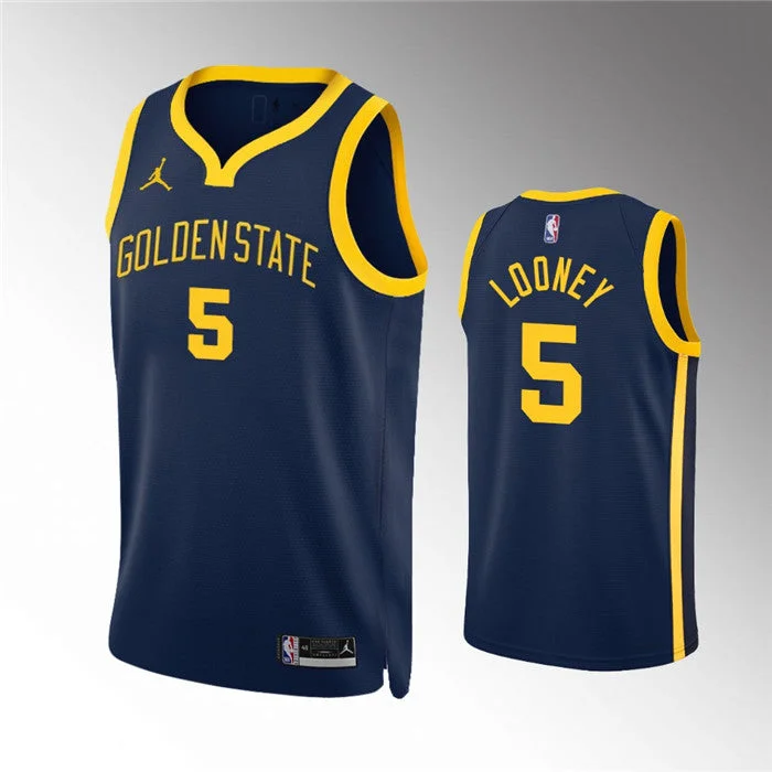 Basketball Jersey Gift-Men's Golden State Warriors #5 Kevon Looney Navy Statement Edition Stitched Basketball Jersey