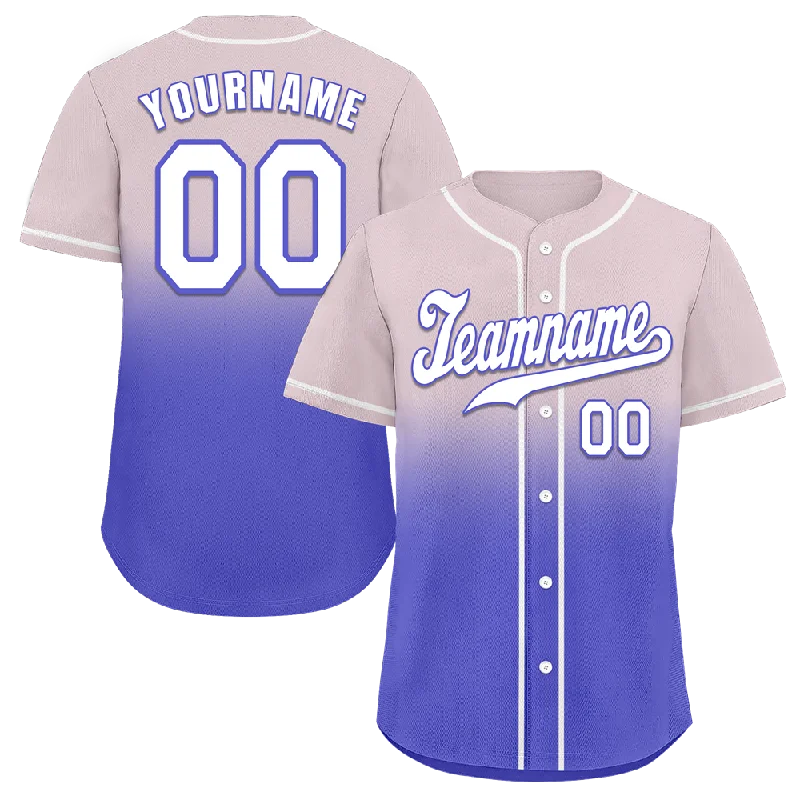 Baseball Jersey Wedding-Custom Grey Purple Fade Fashion White Authentic Baseball Jersey