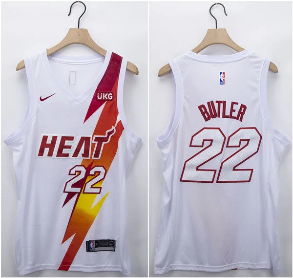 Basketball Jersey Street Style-Men's Miami Heat #22 Jimmy Butler White Fashion Edition Stitched Basketball Jersey