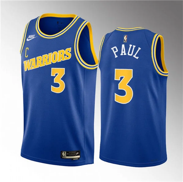 Basketball Jersey White-Men's Golden State Warriors #3 Chris Paul Blue Classic Edition Stitched Basketball Basketball Jersey