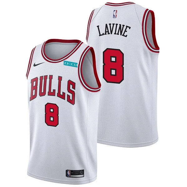 Basketball Jersey Quote-Men's Chicago Bulls #8 Zach LaVine White Edition Swingman Stitched Basketball Basketball Jersey