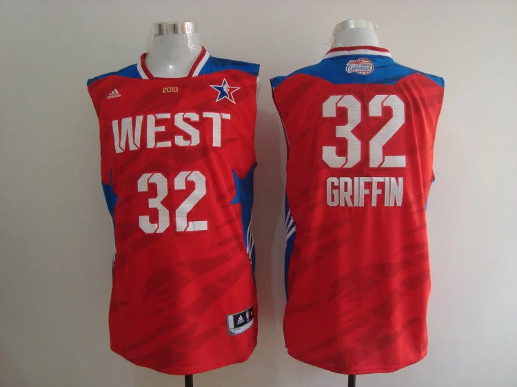 Basketball Jersey Fantasy-2013 All Star West 32 Griffin Red Basketball Jerseys