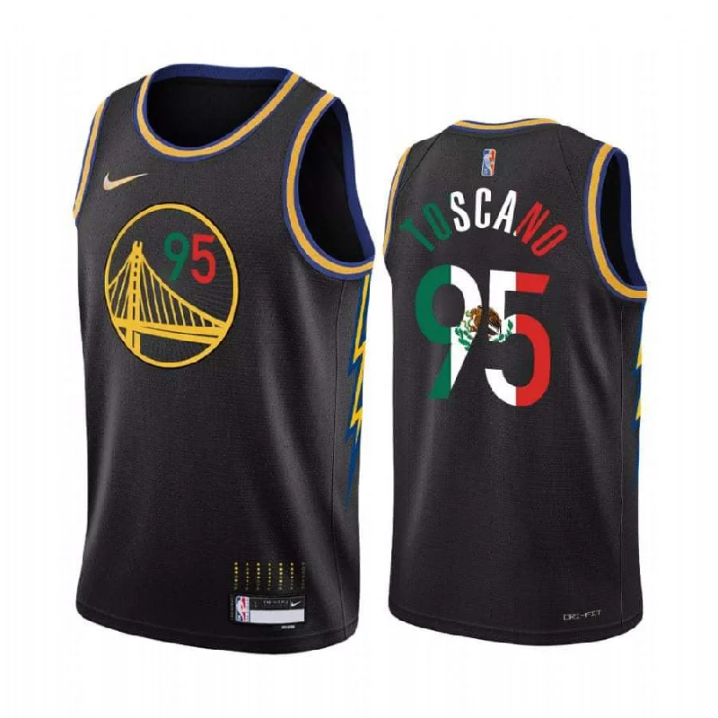 Basketball Jersey Road Trip-Men's Golden State Warriors #95 Juan Toscano-Anderson 2022 Black Special Mexico Edition Swingman Stitched Basketball Jersey