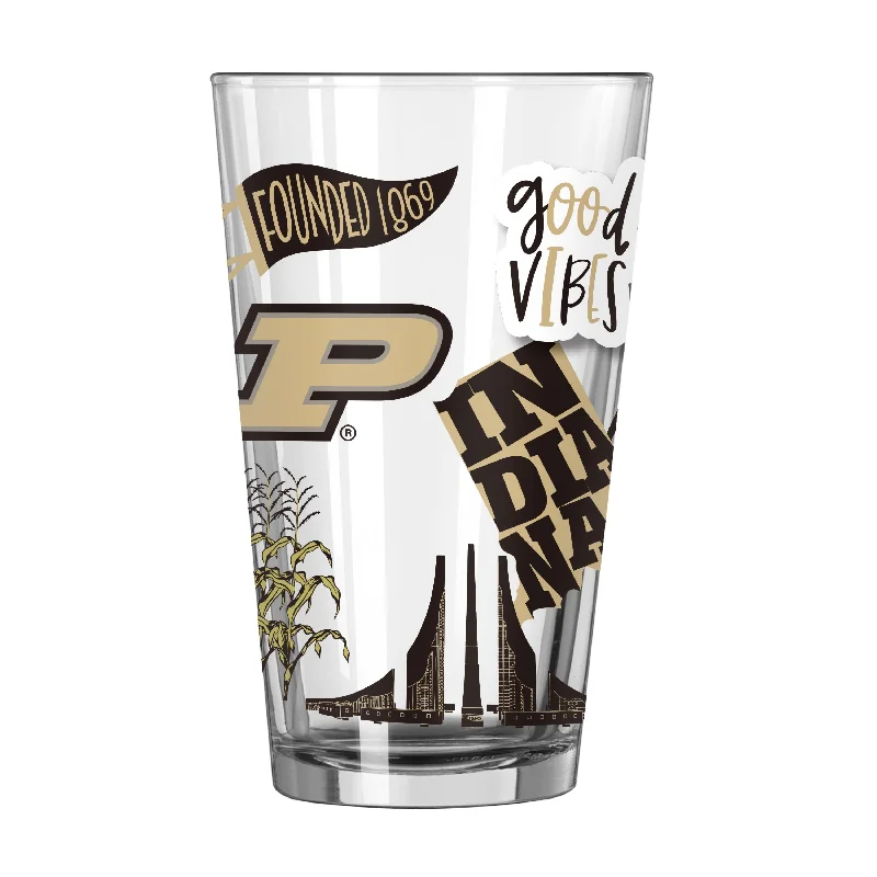 Team Mug Graduation-Purdue 16oz Native Pint Glass