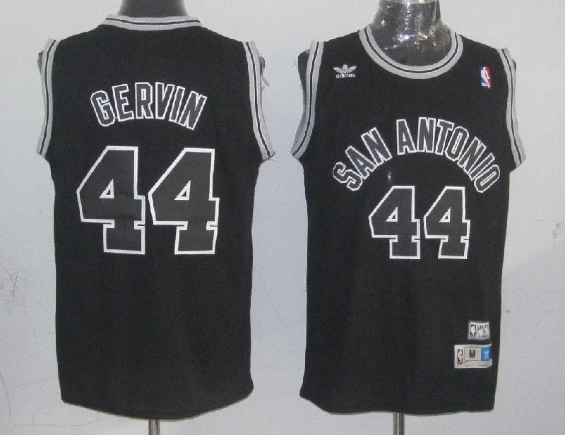 Basketball Jersey Athletic-Spurs 44 Gervin Black Hardwood Classics Basketball Jerseys