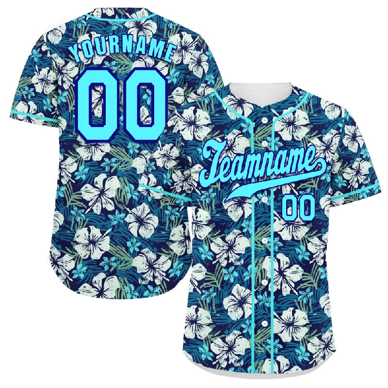 Baseball Jersey Fantasy-Custom Blue Hawaii Aqua Authentic Baseball Jersey BSBJ0a-bc0fbf7