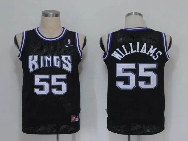 Basketball Jersey Sweatproof-Kings 55 Williams Black Basketball Jerseys