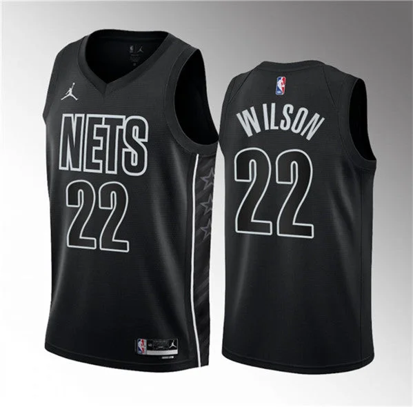 Basketball Jersey Green-Men's Brooklyn Nets #22 Jalen Wilson Black 2023 Draft Statement Edition Stitched Basketball Basketball Jersey