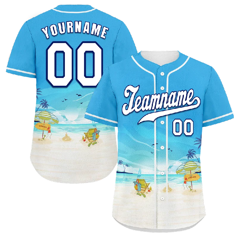 Baseball Jersey Home-Custom Blue White Hawaii White Authentic Baseball Jersey BSBJ0a-bc0fb7c