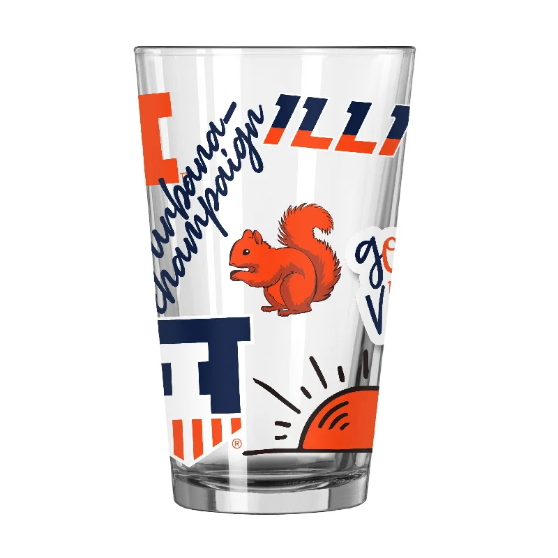 Team Mug Coach-Illinois 16oz Native Pint Glass