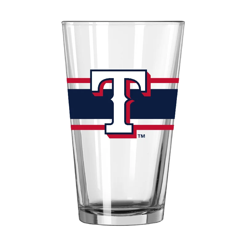 Team Mug Basketball-Texas Rangers 16oz Stripe Pint Glass