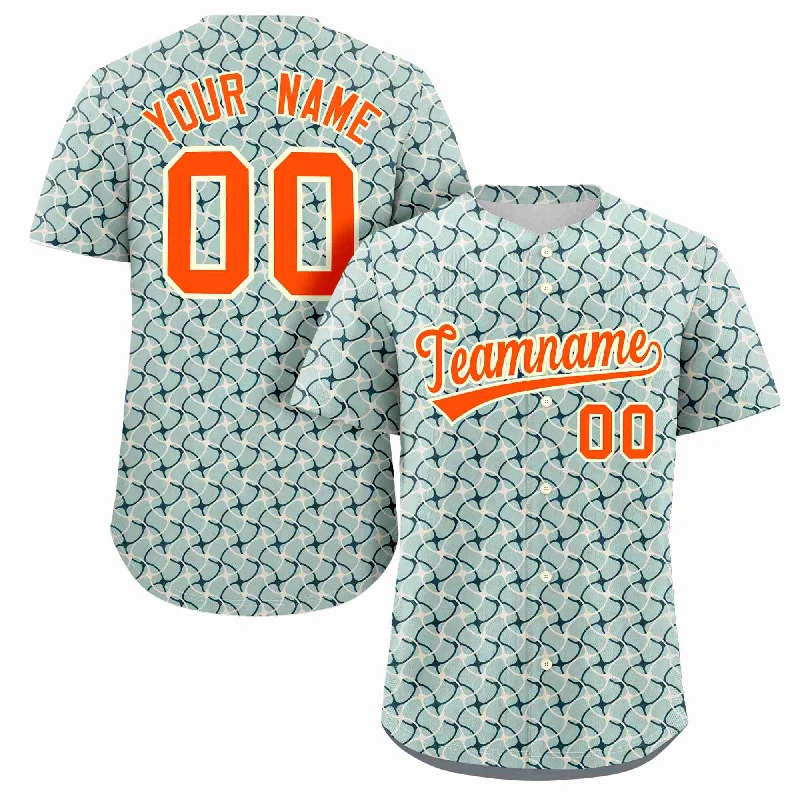 Baseball Jersey Best Seller-Custom Aqua Orange Texture Graffiti Pattern Personalized Authentic Baseball Jersey