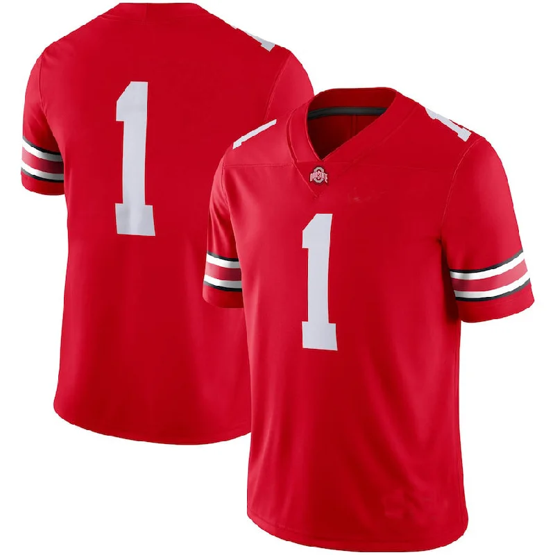 Football Jersey Youth-#1 O.State Buckeyes Game Jersey Scarlet Football Jersey Stitched American College Jerseys