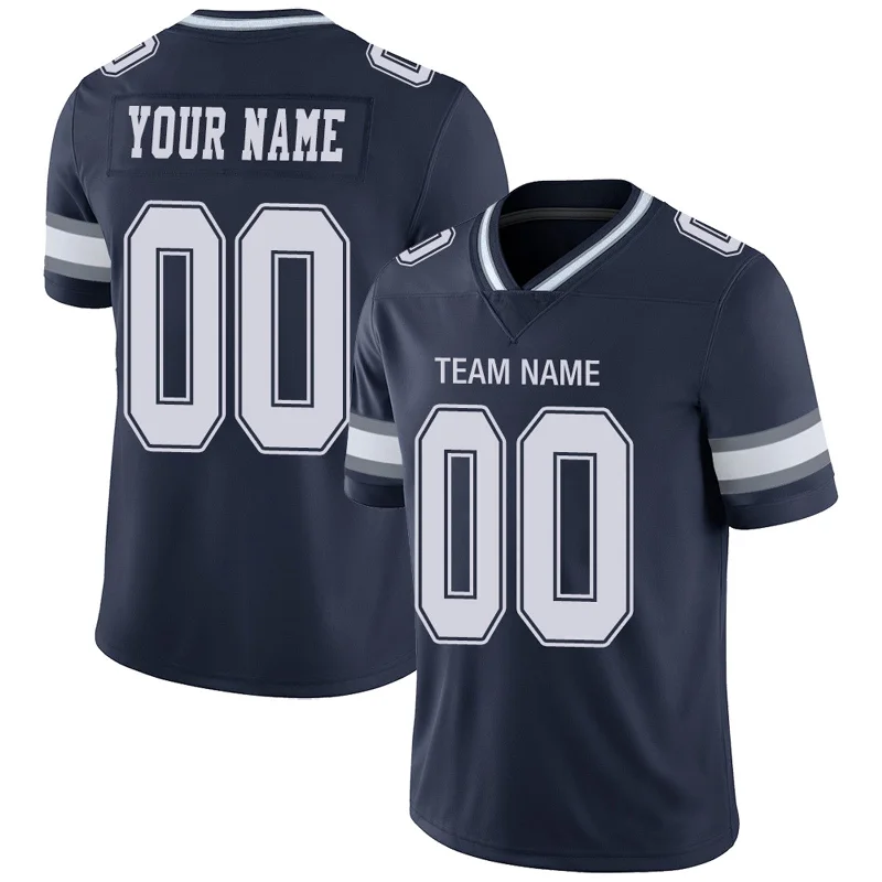 Football Jersey Breathable Fabric-Custom D.Cowboys Football Jerseys Team Player or Personalized Design Your Own Name for Men's Women's Youth Jerseys Navy