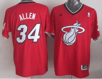 Basketball Jersey Short Sleeve-Heat 34 Allen Red Christmas Edition Basketball Jerseys