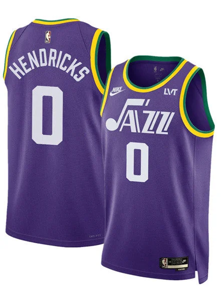 Basketball Jersey New Year-Men's Utah Jazz #0 Taylor Hendricks Purple 2023 Classic Edition Stitched Basketball Basketball Jersey