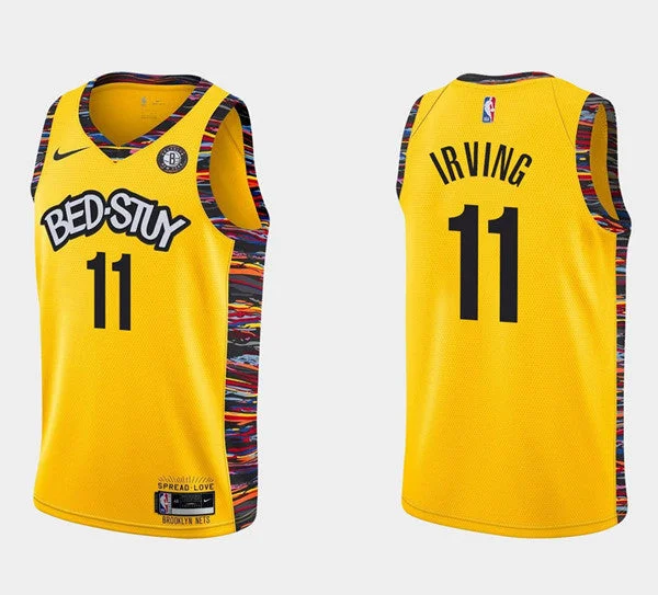 Basketball Jersey Playoff-Men's Brooklyn Nets #11 Kyrie Irving Amarillo Swingman Stitched Basketball Jersey