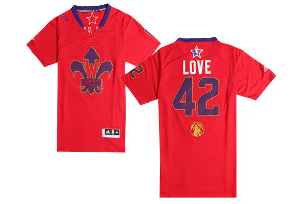 Basketball Jersey Black-2014 All Star West 42 Love Red Swingman Basketball Jerseys